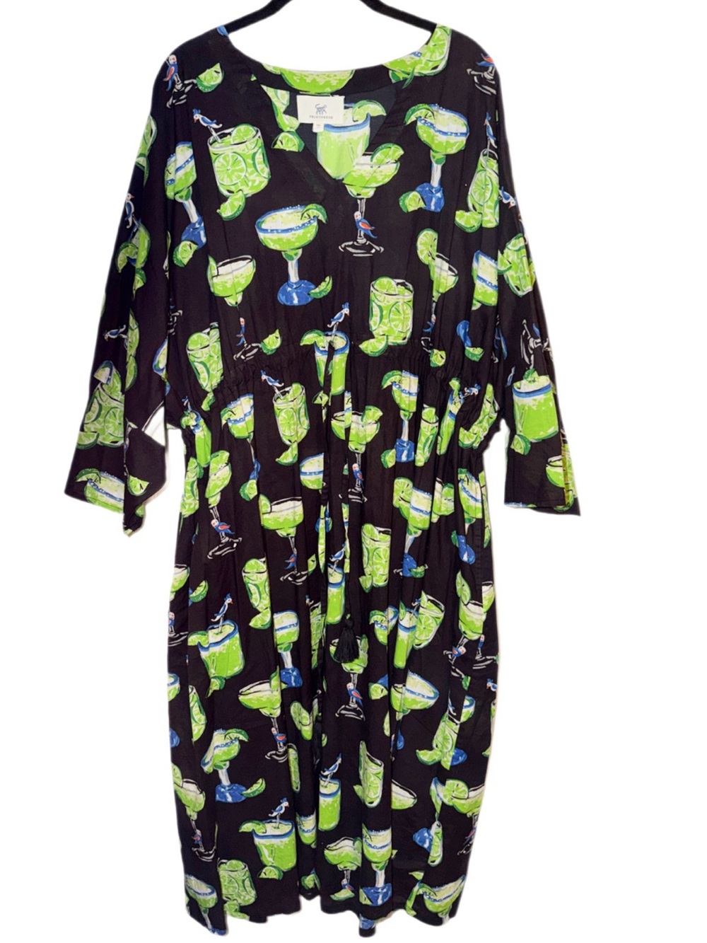 Print Fresh Kimono/Caftan with wide sleeves ,margarita tropical print OSFA - Picture 6 of 14
